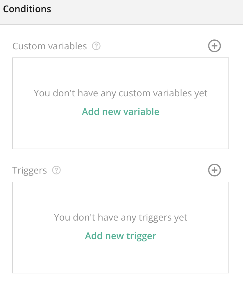 Survey Creator – Right panel – Survey Layout -General Survey Settings (No Question Selected) – Condition Section