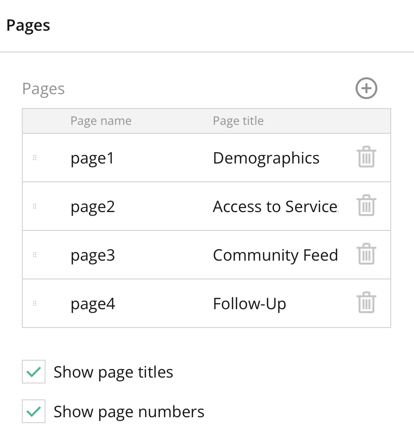 Survey Creator – Right panel – Survey Layout -General Survey Settings (No Question Selected) – Pages Section