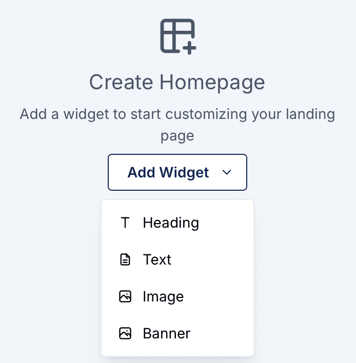 Homepage widgets